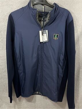 Fairway & Greene Mens Large Windsweater Sweater Full Zip Navy Blue NWT